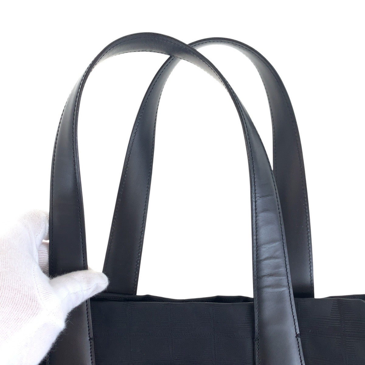 CHANEL Tote Bag Canvas, Leather Black GoldMetal Tote Bag Shoulder Bag New travel line COCO Mark Women Used Authentic