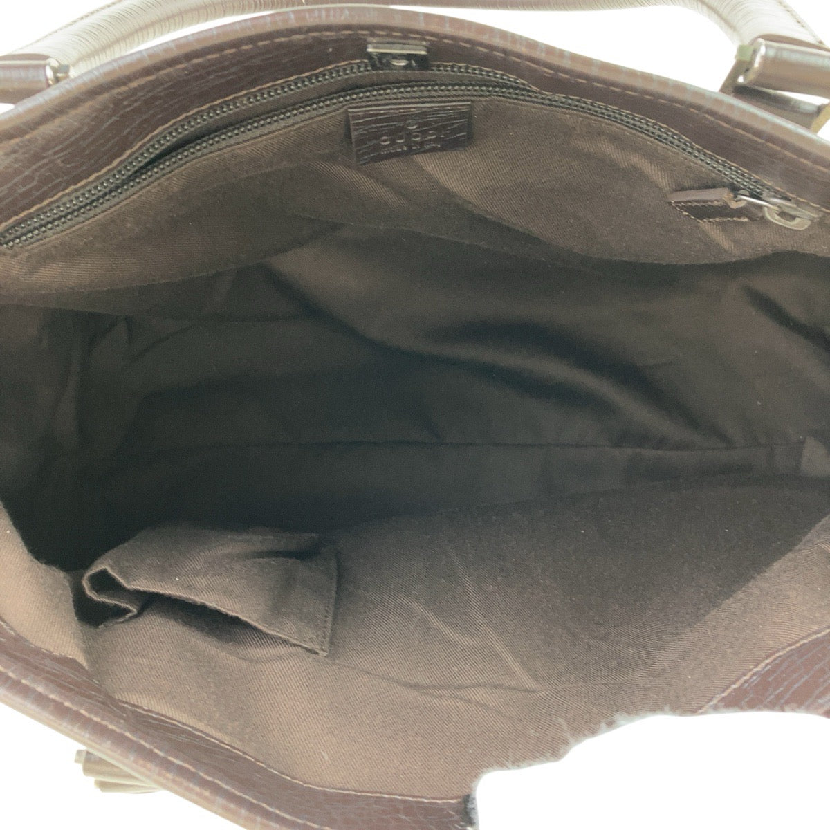 GUCCI Tote Bag 114595 GG Supreme canvas, leather Brown Gray SilverMetal Tote Bag Shoulder Bag Women Used Authentic