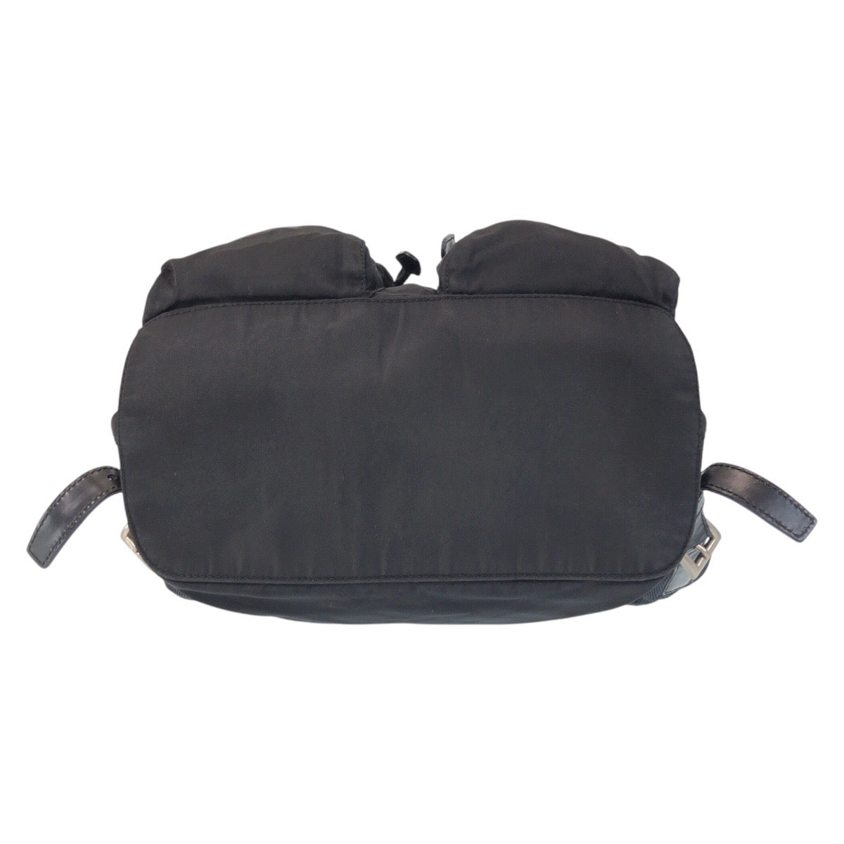 PRADA Backpack Nylon black Backpack Backpack Test Triangle With logo Women Used Authentic