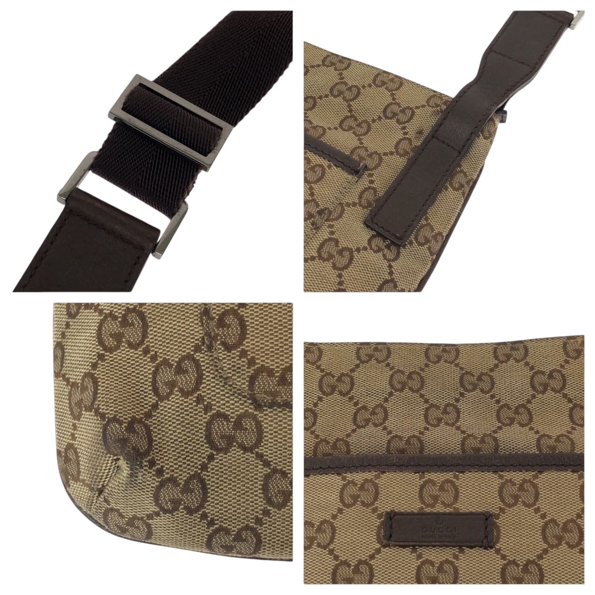 GUCCI Shoulder Bag 122793 GG canvas Beige Brown SilverMetal Shoulder Bag pochette Women(Unisex) Used Authentic