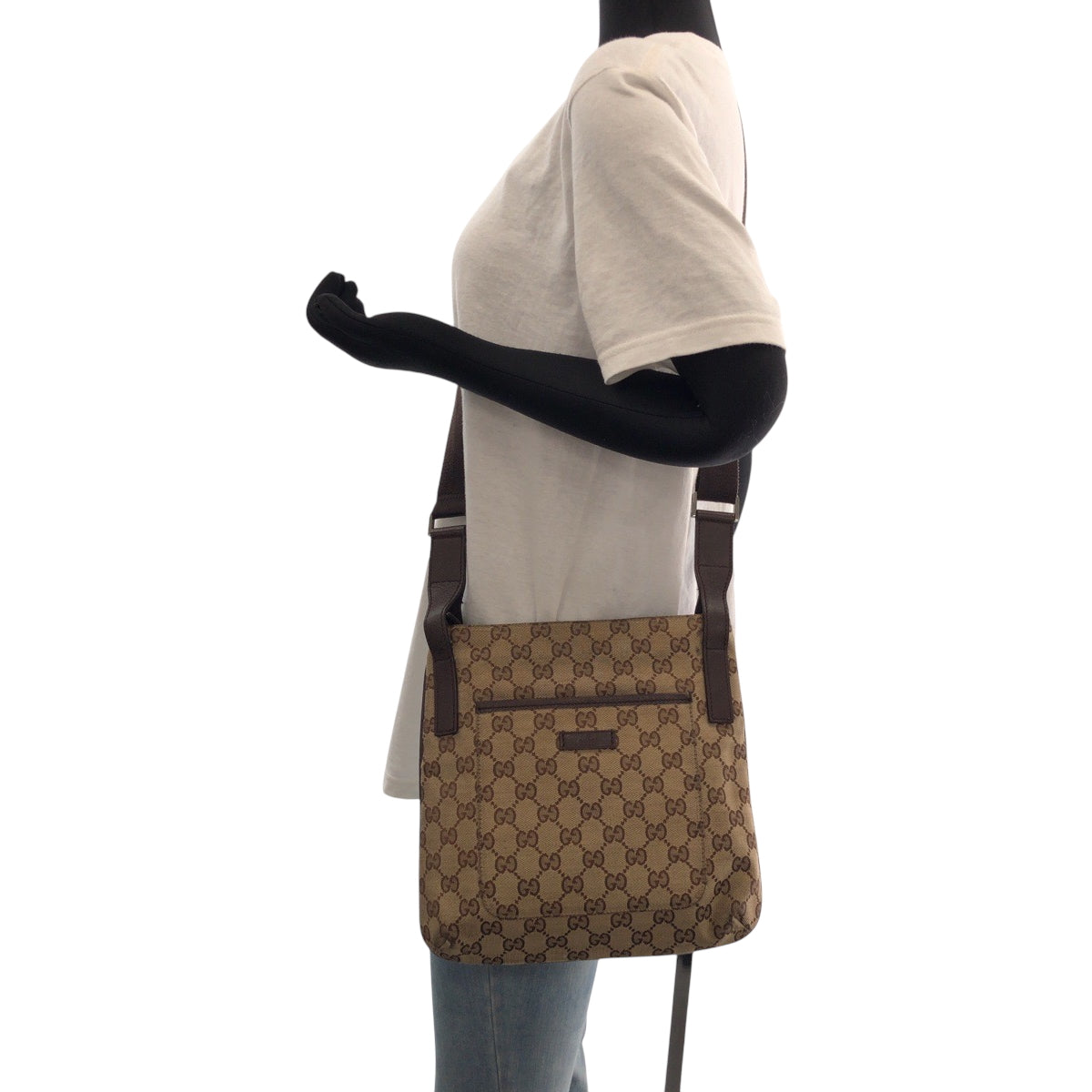 GUCCI Shoulder Bag 122793 GG canvas Beige Brown SilverMetal Shoulder Bag pochette Women(Unisex) Used Authentic