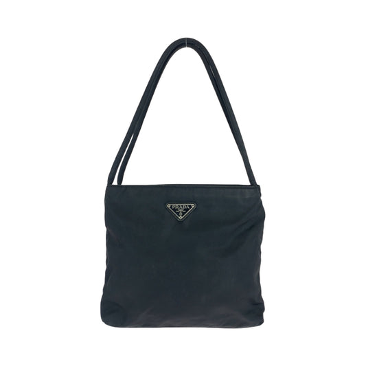 PRADA Tote Bag Nylon black Tote Bag Handbag Shoulder Bag Test Triangle With logo Women Used Authentic