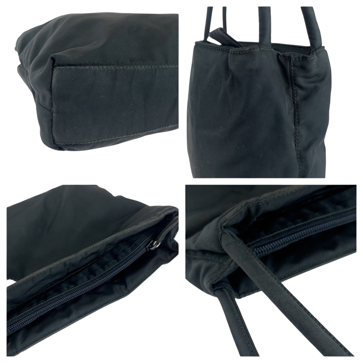 PRADA Tote Bag Nylon black Tote Bag Handbag Shoulder Bag Test Triangle With logo Women Used Authentic
