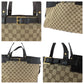 GUCCI Tote Bag 106251 GG canvas Beige Brown Gold Metal Tote Bag handbag Women Used Authentic