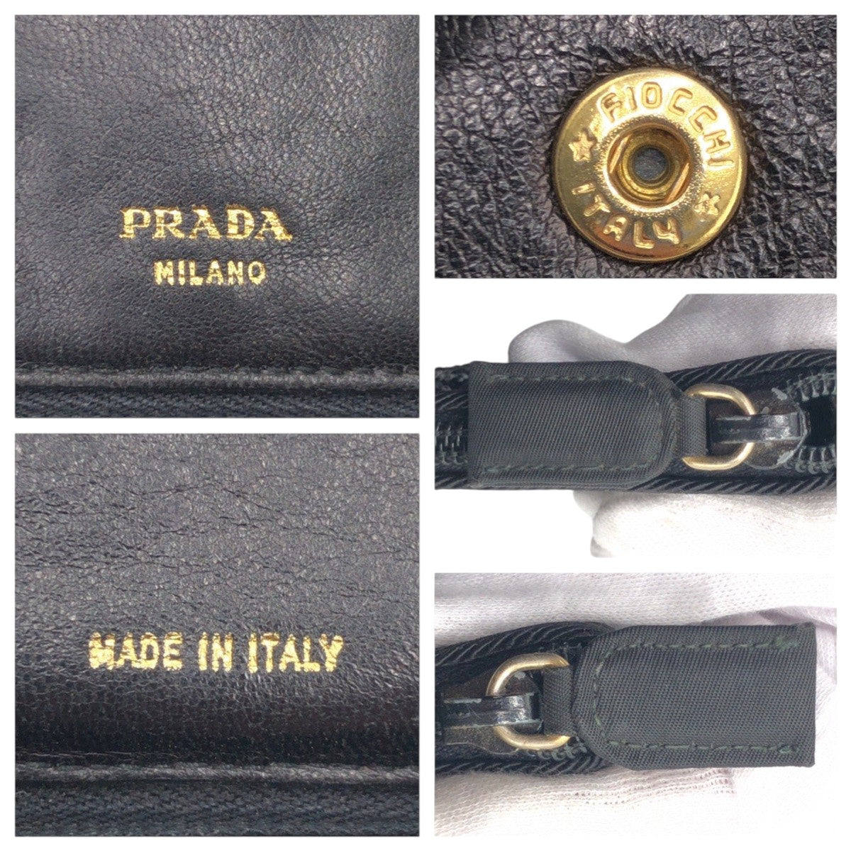 PRADA Bifold Wallet Nylon Black black Bifold Wallet Compact Wallet Women(Unisex) Used Authentic