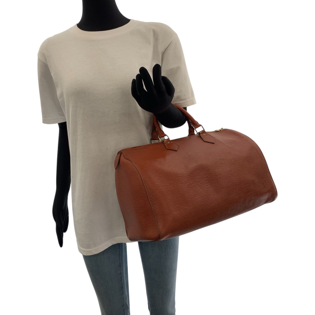 LOUIS VUITTON Handbag M42993 Epi Leather Brown Gold Metal Handbags Mini Boston Duffel bag Epi Speedy 35 Women(Unisex) Used Authentic