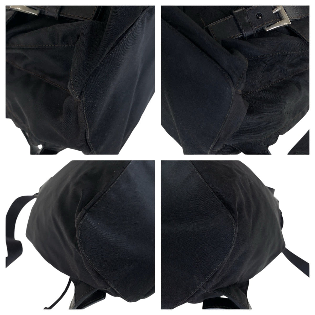 PRADA Backpack Nylon, Leather Black SilverMetal Backpacks & Daypacks Backpacks Test Triangle With logo Women Used Authentic