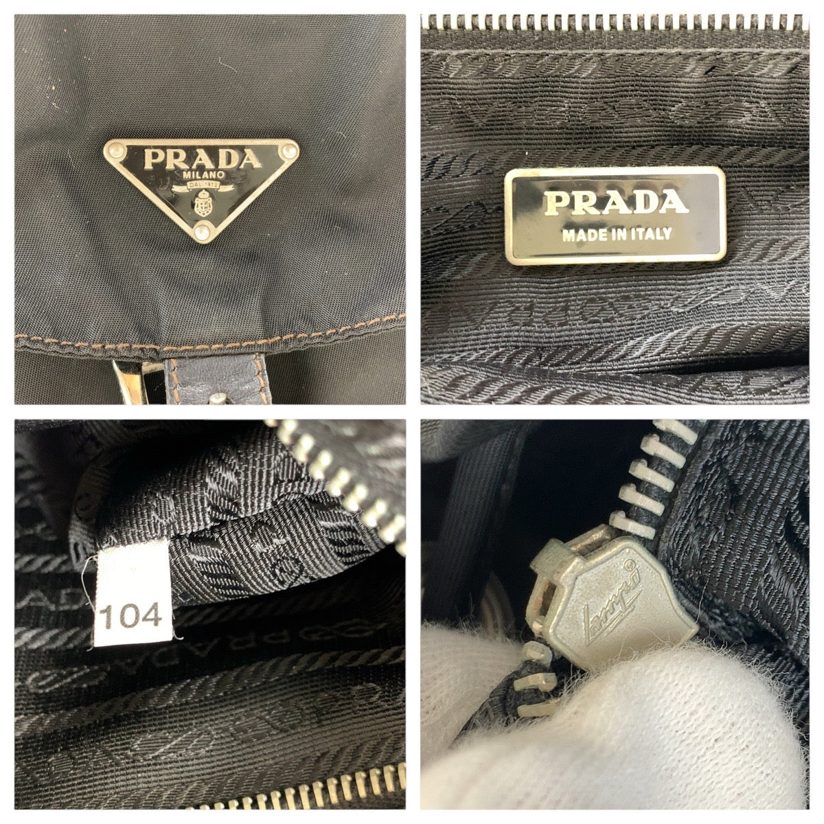 PRADA Backpack Nylon, Leather Black SilverMetal Backpacks & Daypacks Backpacks Test Triangle With logo Women Used Authentic