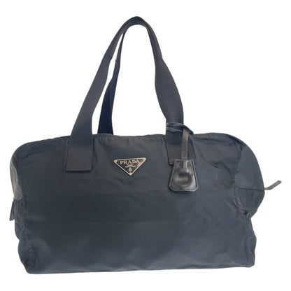 PRADA Boston Duffel bag Nylon black Boston Duffel bag Handbag Unisex Test Triangle With logo Women Used Authentic