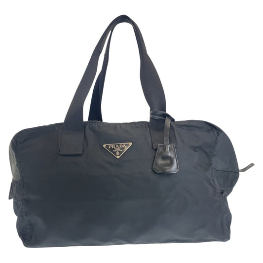PRADA Boston Duffel bag Nylon black Boston Duffel bag Handbag Unisex Test Triangle With logo Women Used Authentic
