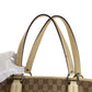 GUCCI Tote Bag 113022 GG canvas, leather Brown White SilverMetal Tote Bag Shoulder Bag Women Used Authentic