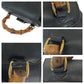 GUCCI Backpack 003 2058 0016 leather Black Brown Gold Metal Backpack Backpack Bamboo Women Used Authentic