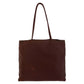 PRADA Tote Bag Nylon Brown Silver Metal Tote Bag Shoulder Bag Test Triangle With logo Women Used Authentic