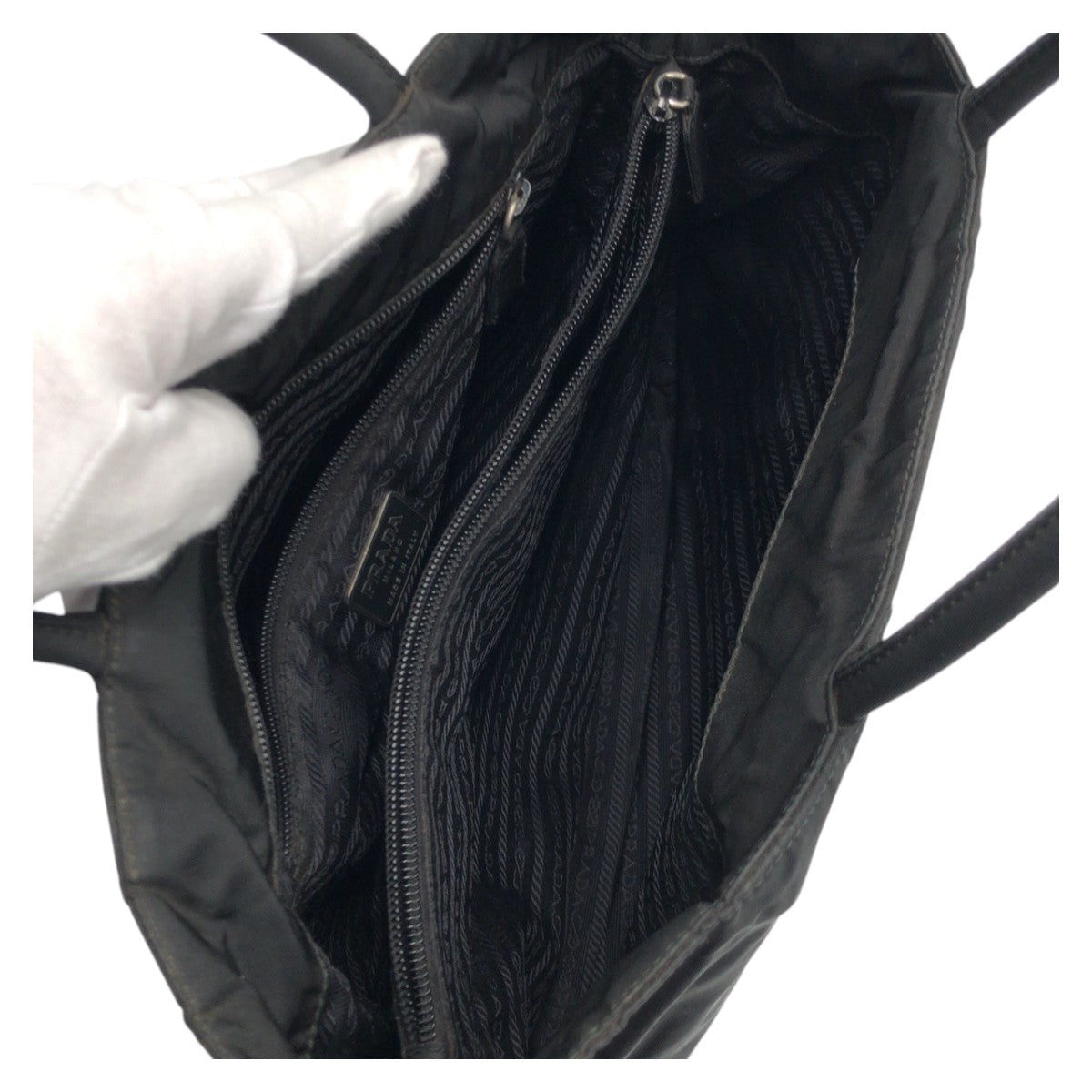 PRADA Tote Bag Nylon black Test Triangular logo
