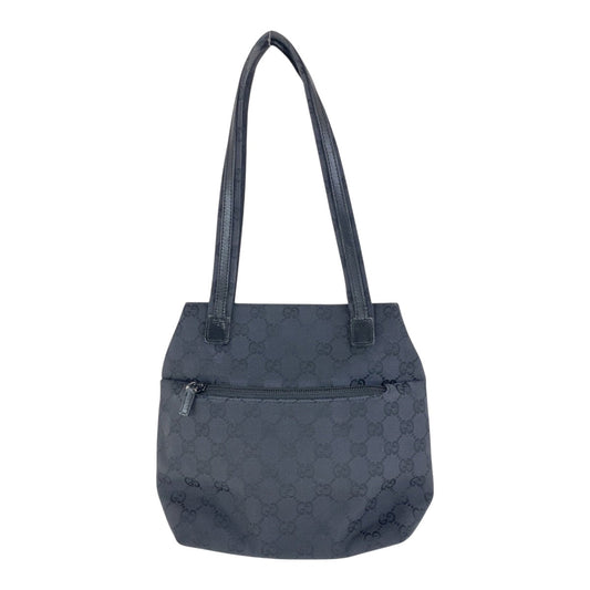 GUCCI Shoulder Bag 002 1075 GG canvas, leather Black SilverMetal Shoulder Bag Women Used Authentic