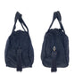 PRADA Tote Bag Nylon Navy Gold Metal Tote Bag handbag Test Bijou fringe Women Used Authentic