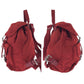 PRADA Backpack Nylon Red Silver Metal Backpack Backpack Test Triangle With logo Women Used Authentic