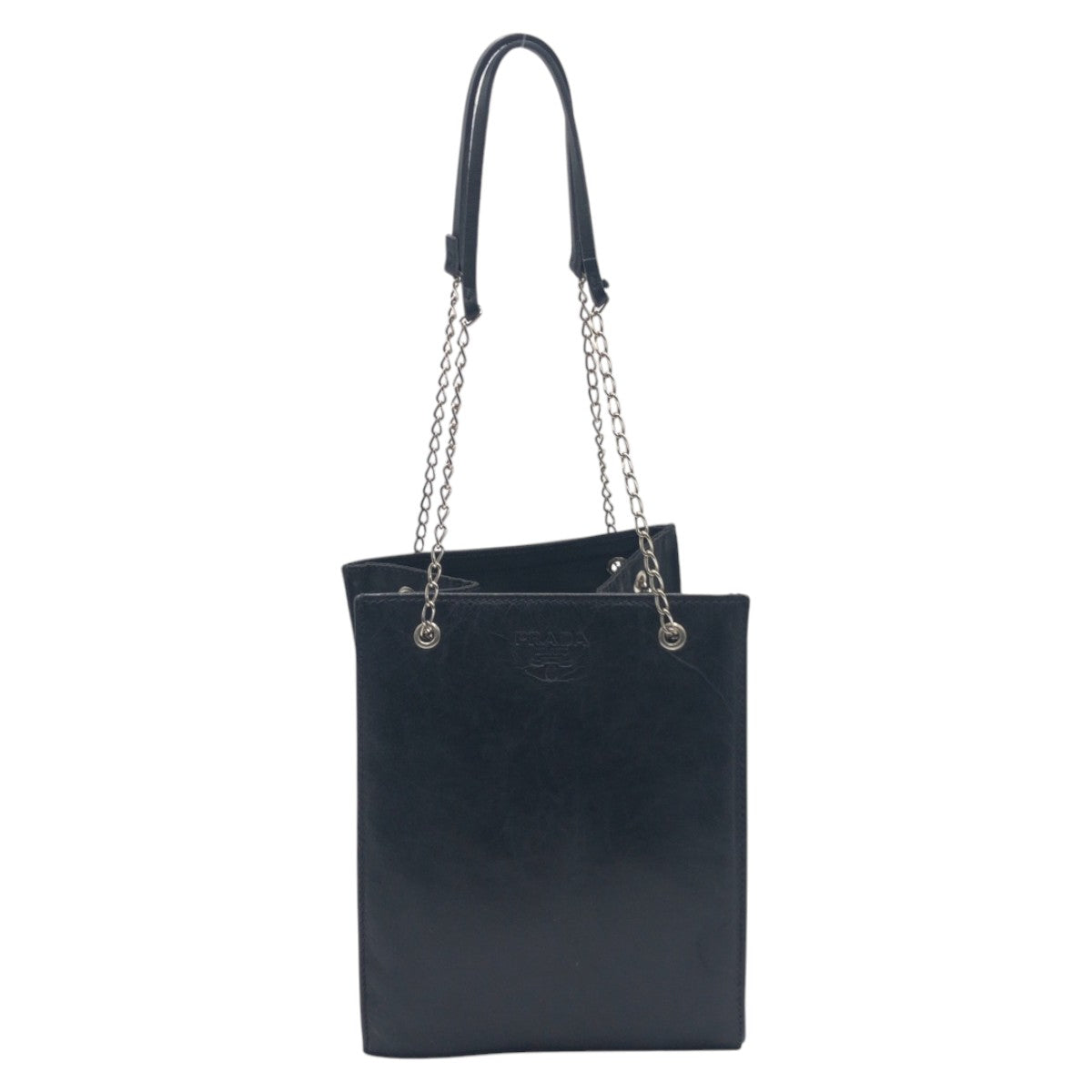 PRADA Handbag leather Black black Handbags, Pochettes, Accessory Pouches Chain pochette Women Used Authentic