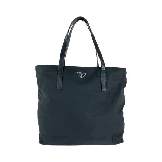 PRADA Tote Bag Nylon black Tote Bag Shoulder Bag Test Triangle With logo Women Used Authentic