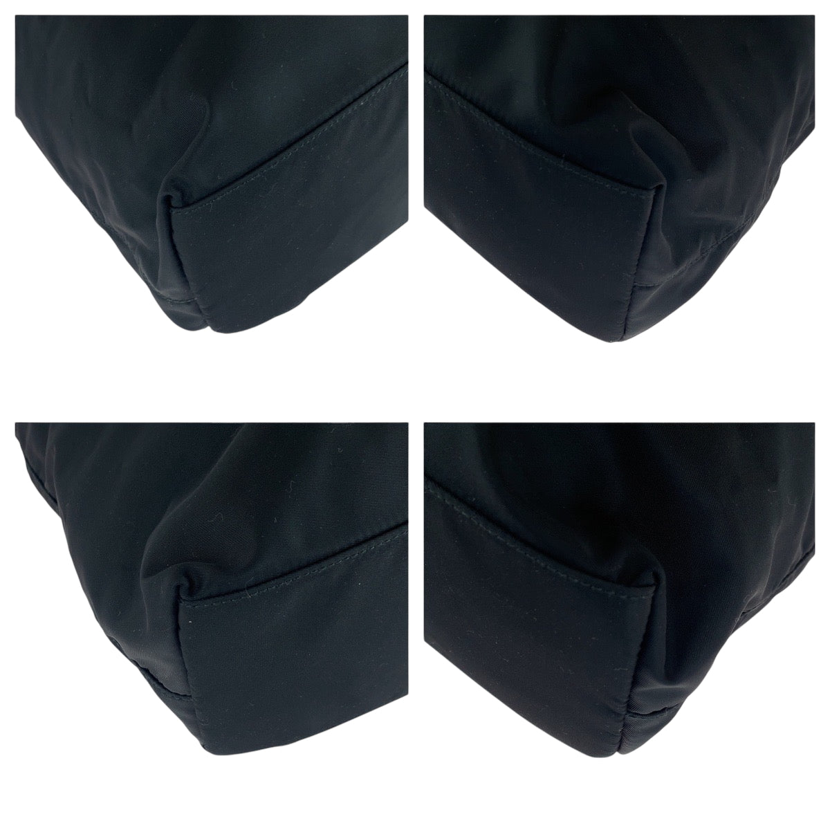 PRADA Tote Bag Nylon black Tote Bag Shoulder Bag Test Triangle With logo Women Used Authentic