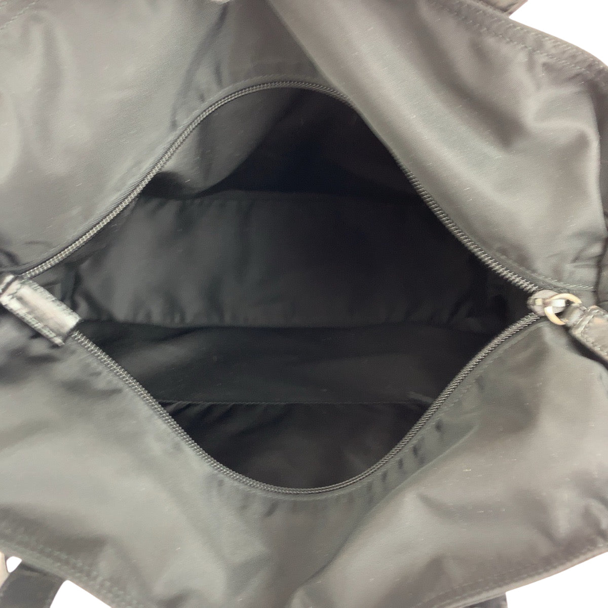 PRADA Tote Bag Nylon black Tote Bag Shoulder Bag Test Triangle With logo Women Used Authentic