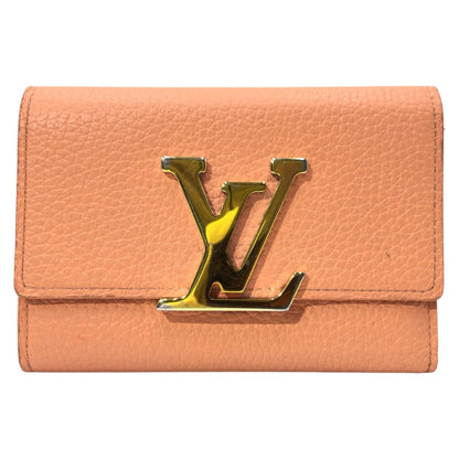 LOUIS VUITTON Tri-fold wallet M82149 leather beige Tri-fold wallet Compact wallet Portefeuille Capsine Women Used Authentic