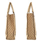 GUCCI Tote Bag 124261 GG canvas, leather Beige Gold Metal Tote Bag Shoulder Bag Women Used Authentic