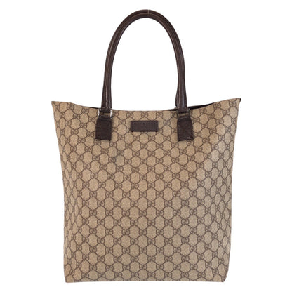 GUCCI Tote Bag 131220 GG Supreme canvas, leather Beige brown Tote Bag Shoulder Bag Women Used Authentic