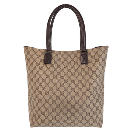 GUCCI Tote Bag 131220 GG Supreme canvas, leather Beige brown Tote Bag Shoulder Bag Women Used Authentic