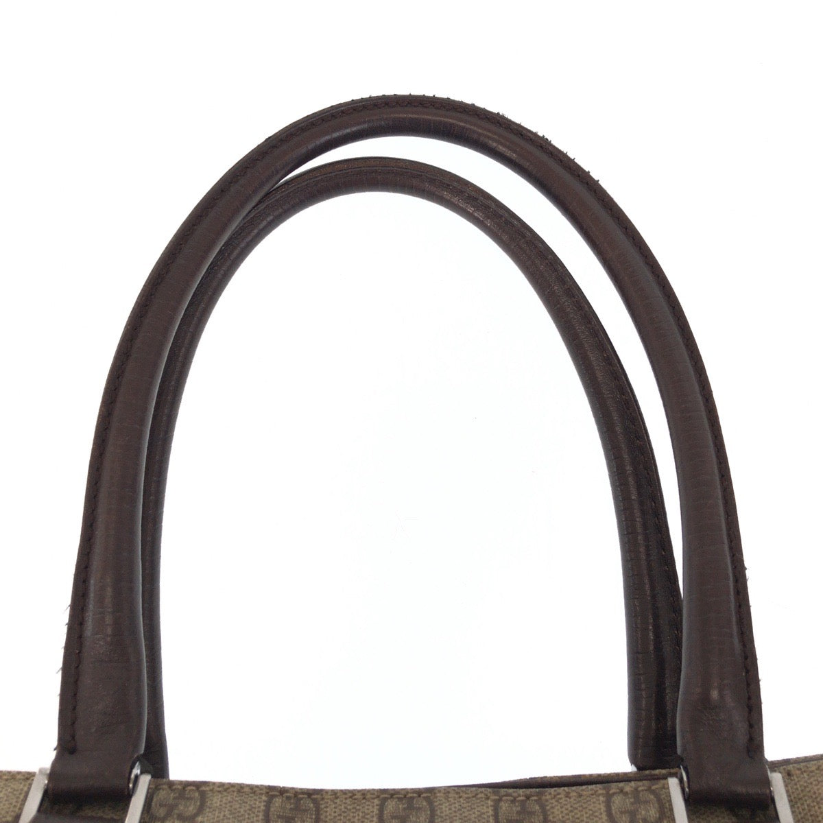 GUCCI Tote Bag 131220 GG Supreme canvas, leather Beige brown Tote Bag Shoulder Bag Women Used Authentic