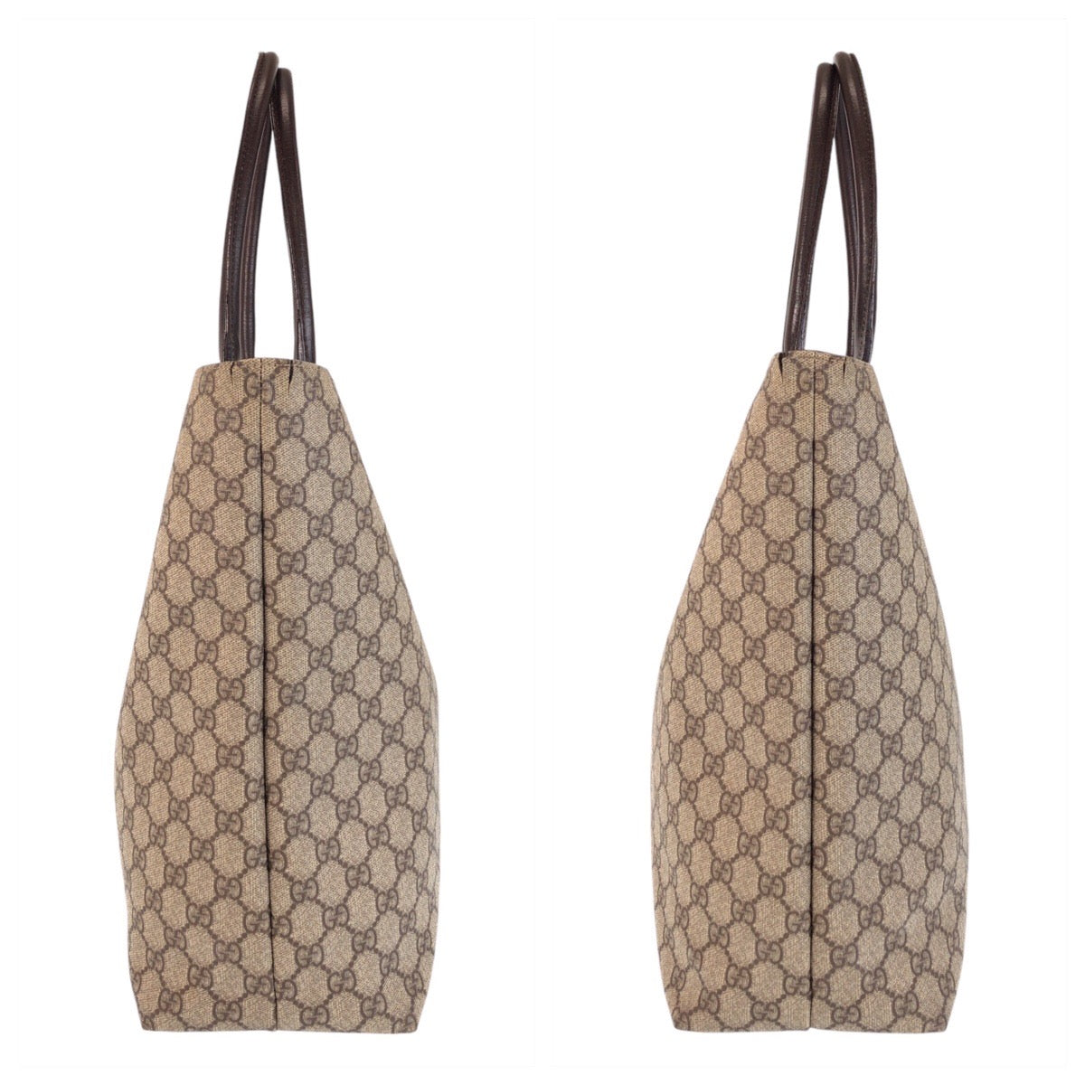GUCCI Tote Bag 131220 GG Supreme canvas, leather Beige brown Tote Bag Shoulder Bag Women Used Authentic