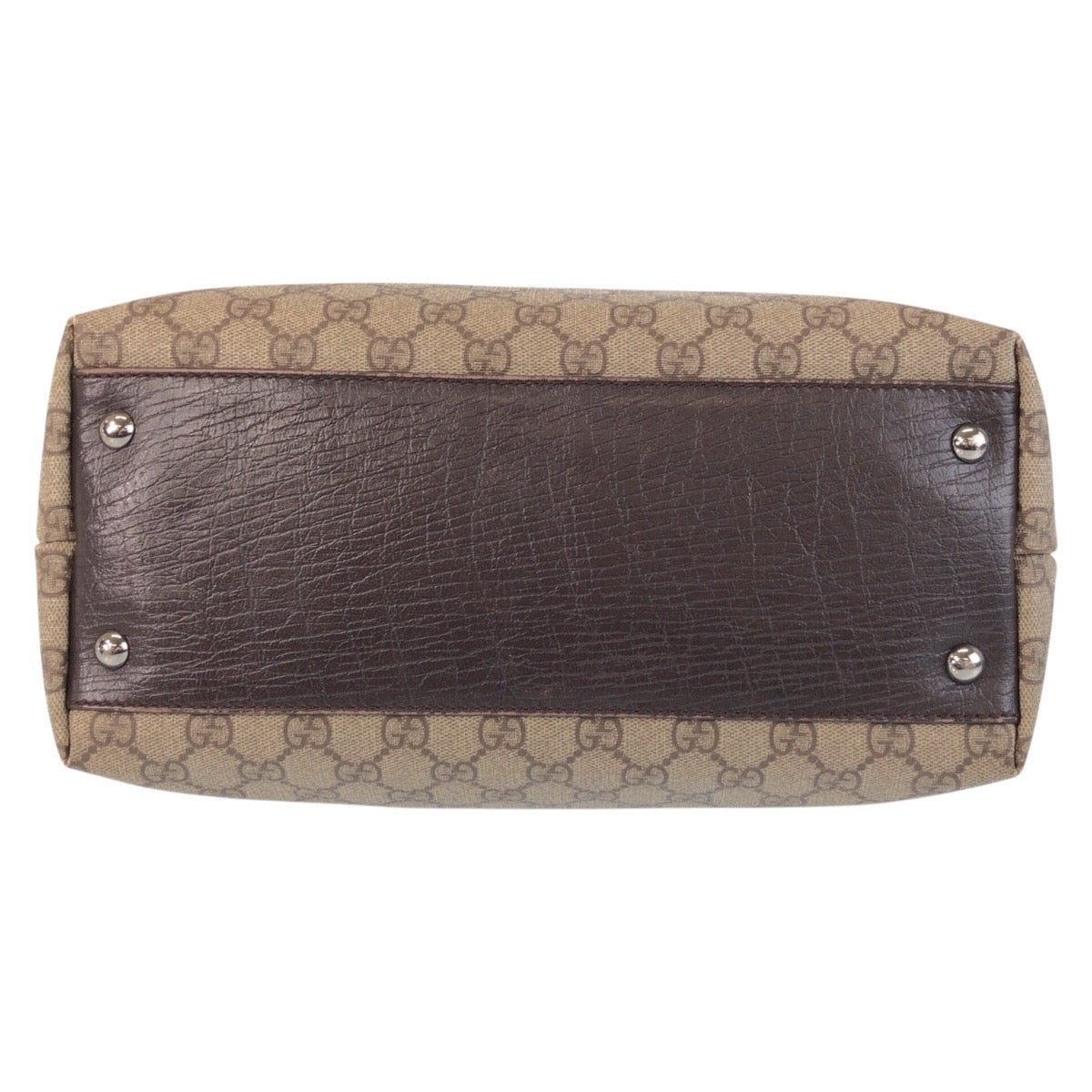 GUCCI Tote Bag 131220 GG Supreme canvas, leather Beige brown Tote Bag Shoulder Bag Women Used Authentic