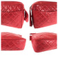 CHANEL Shoulder Bag lambskin Red Shoulder Bag pochette Matrasse COCO Mark Tassel Fringe Women Used Authentic
