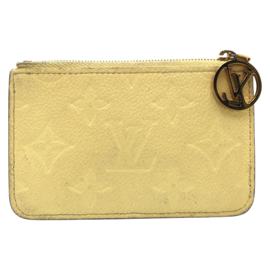 LOUIS VUITTON Coin case M82044 leather yellow Coin case Coin Pocket Monogram Porte Carte Romy Jaune Women Used Authentic