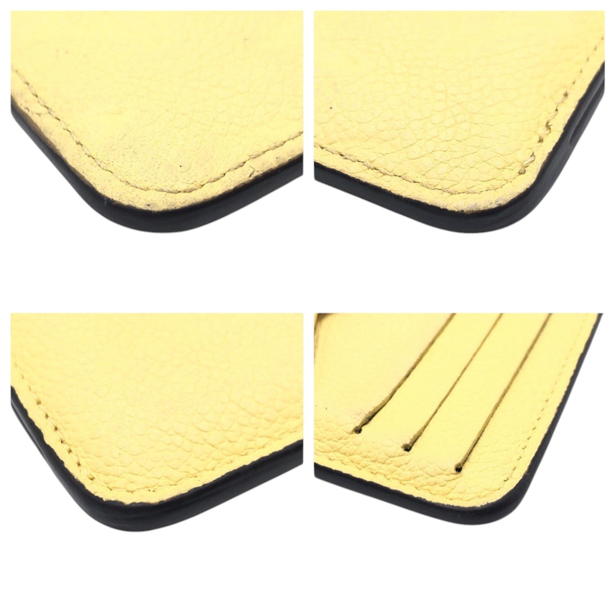 LOUIS VUITTON Coin case M82044 leather yellow Coin case Coin Pocket Monogram Porte Carte Romy Jaune Women Used Authentic