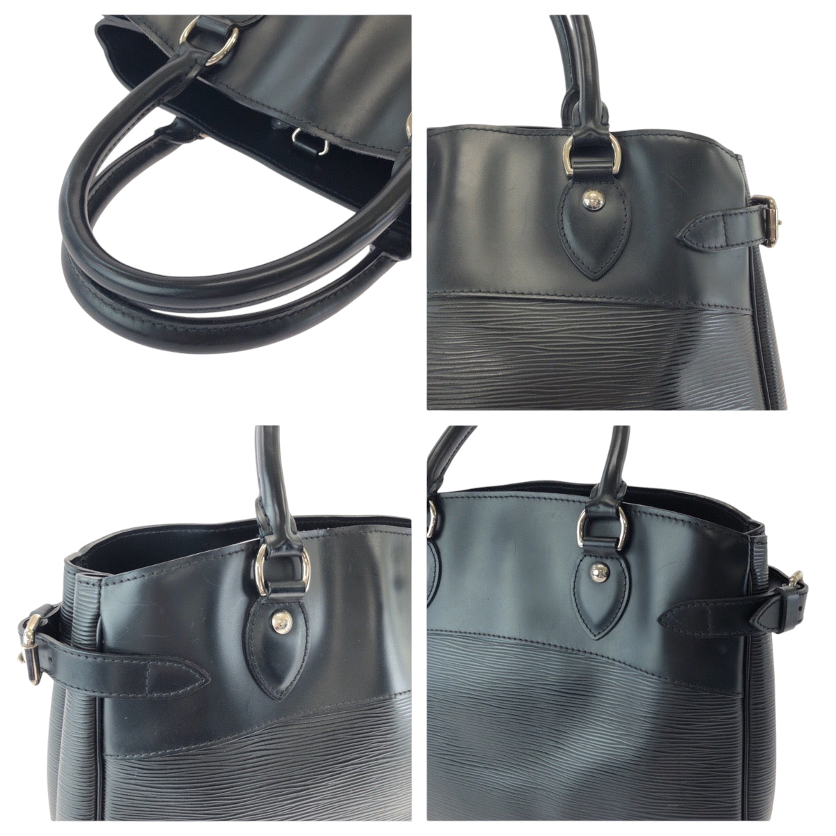LOUIS VUITTON Handbag M59262 Epi Leather Noir Black SilverMetal Handbag Tote Bag Epi Passy PM Women Used Authentic