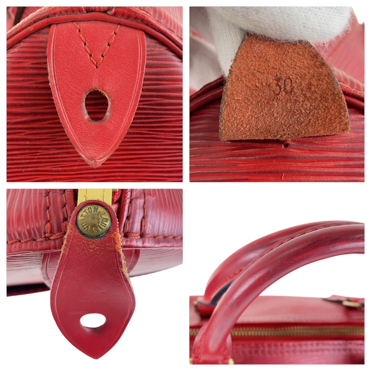 LOUIS VUITTON Handbag M43017 Epi Leather Red Gold Metal Handbag Boston Duffel bag Epi Speedy 30 Women Used Authentic