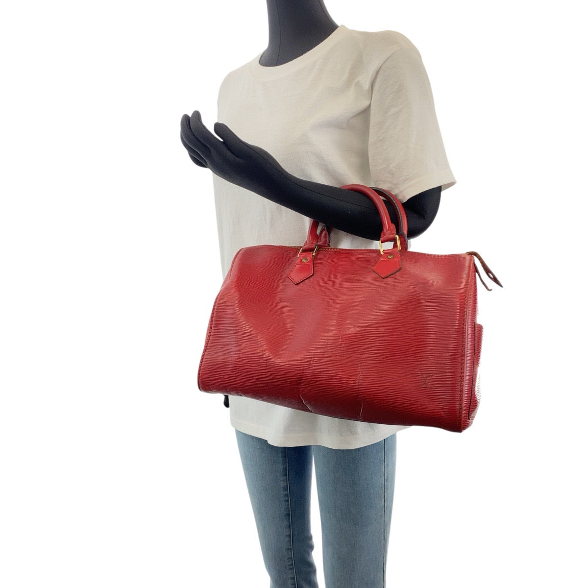 LOUIS VUITTON Handbag M43017 Epi Leather Red Gold Metal Handbag Boston Duffel bag Epi Speedy 30 Women Used Authentic