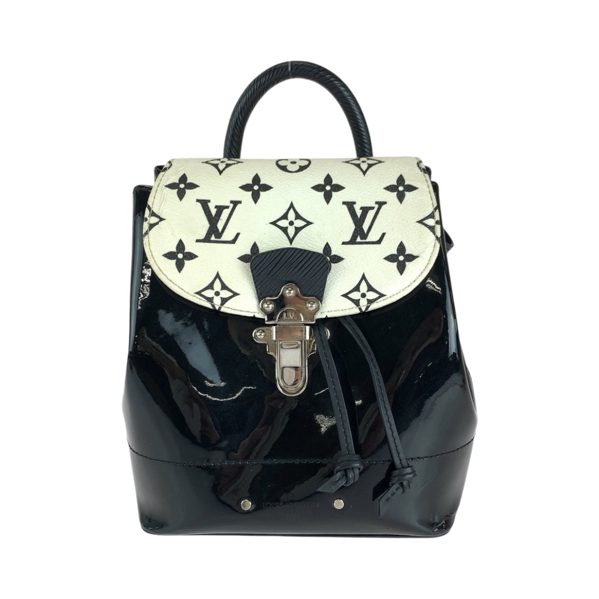 LOUIS VUITTON Backpack M53637 Vernis Black White Backpack Backpack Vernis Monogram Hot Springs Women Used Authentic