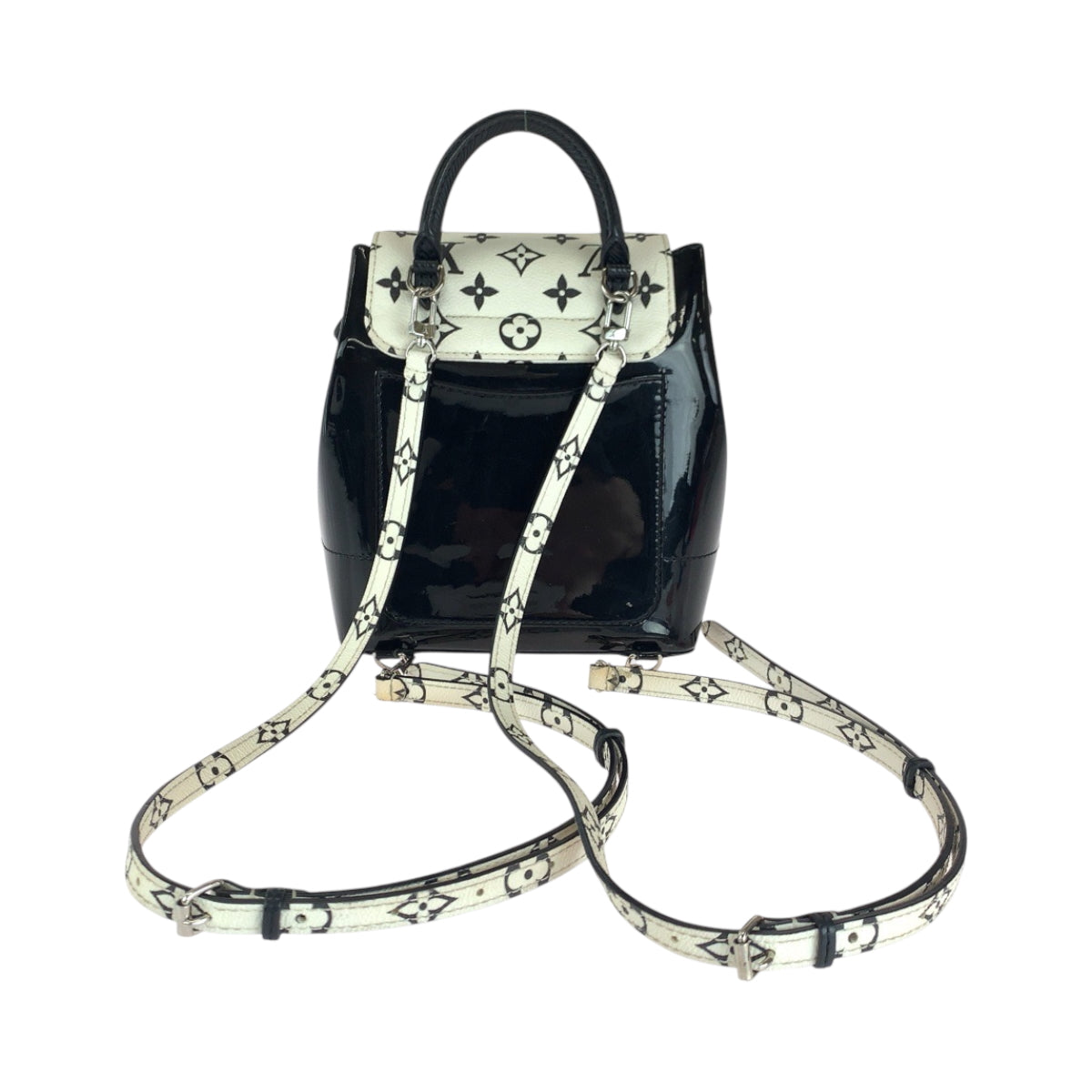 LOUIS VUITTON Backpack M53637 Vernis Black White Backpack Backpack Vernis Monogram Hot Springs Women Used Authentic