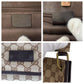 GUCCI Shoulder Bag 90656 GG canvas Brown Gold Metal Women Used Authentic
