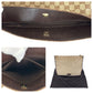GUCCI Shoulder Bag 90656 GG canvas Brown Gold Metal Women Used Authentic