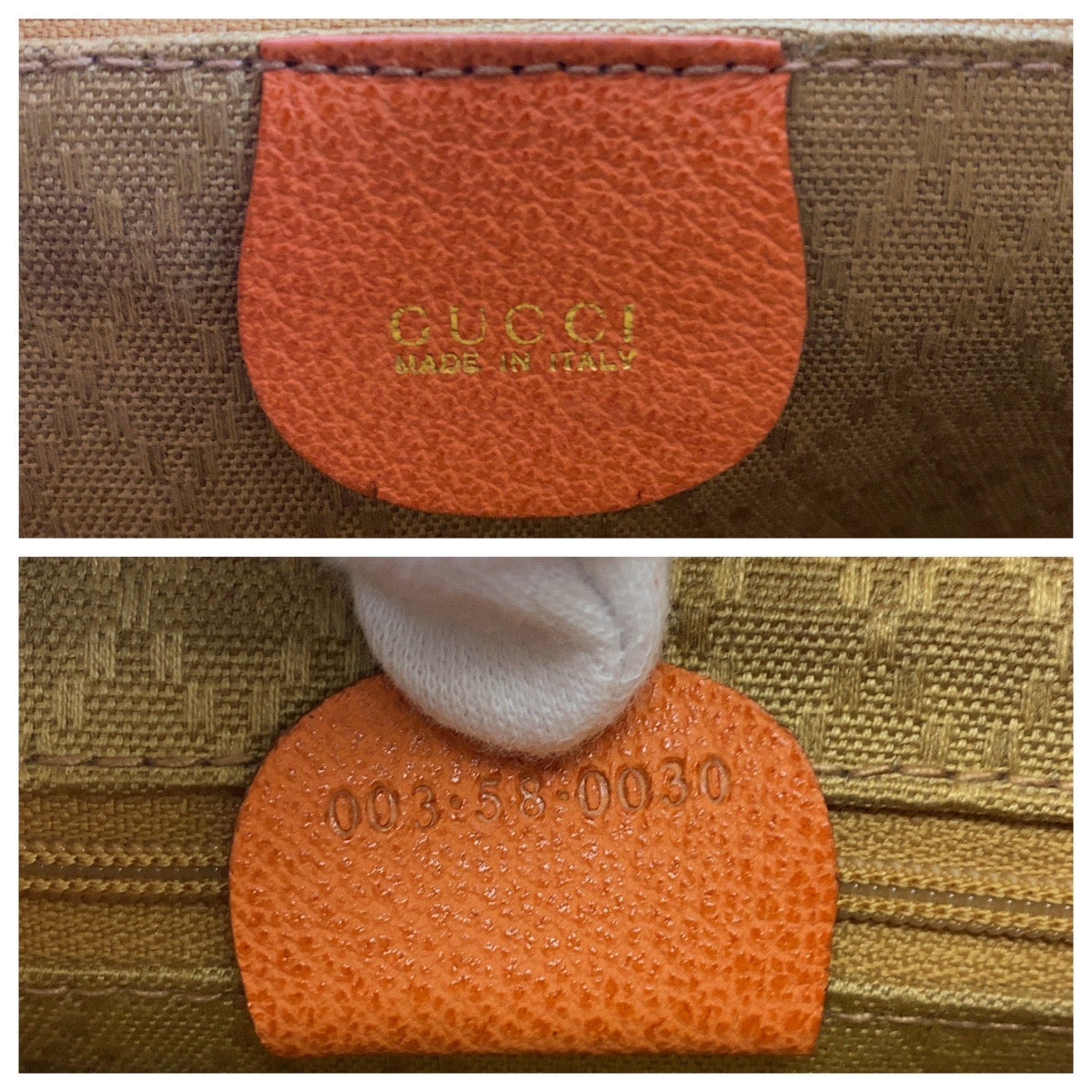 GUCCI Backpack 003 58 0030 Suede Orange GoldMetal Backpack Backpack Bamboo Women Used Authentic