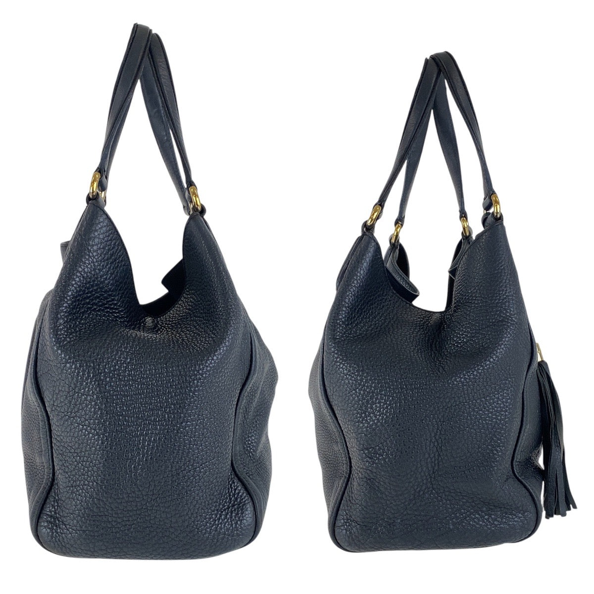 GUCCI Shoulder Bag 282309 leather Black SilverMetal Soho