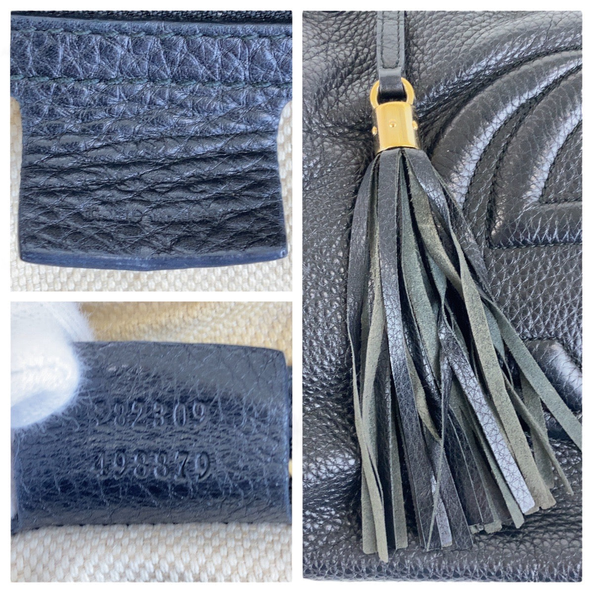 GUCCI Shoulder Bag 282309 leather Black SilverMetal Soho