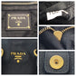 PRADA Shoulder Bag BN1713 leather Black Gold Metal Shoulder Bag Tote Bag 2way Vitterodino logo Women Used Authentic