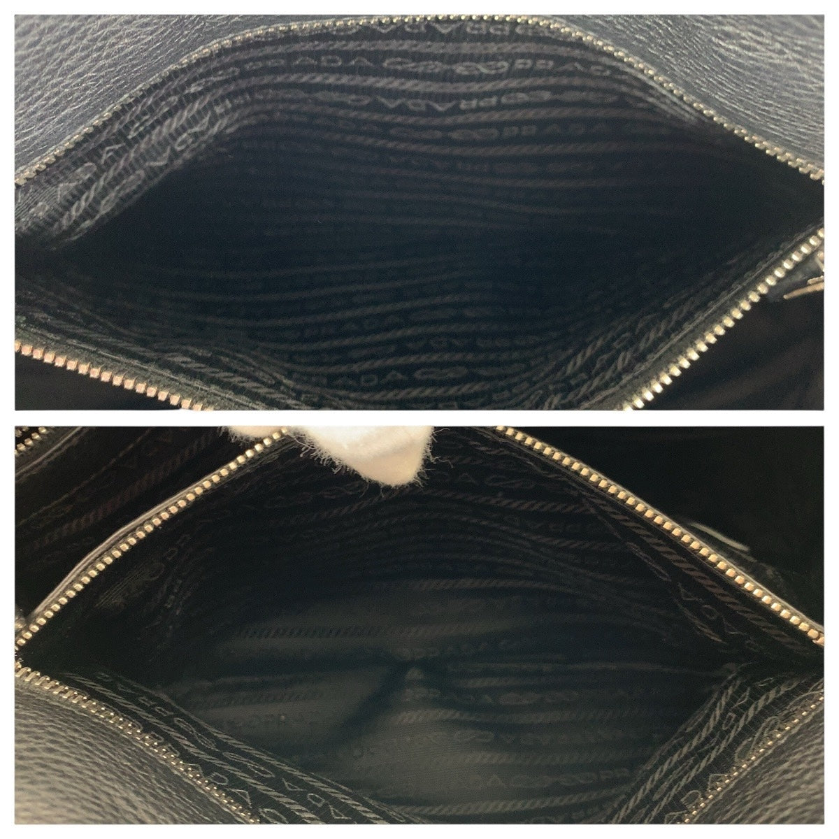 PRADA Tote Bag leather Black SilverMetal Tote Bag Shoulder Bag 2way Vittero Dyno Triangle With logo Women Used Authentic
