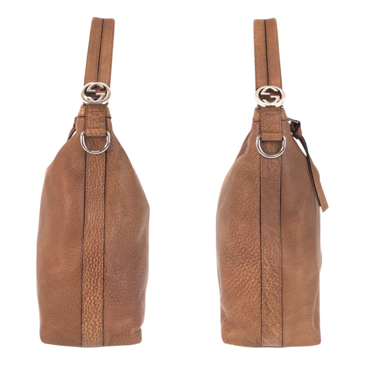GUCCI Shoulder Bag 326514 leather Brown Shoulder Bag 2way Interlocking Hobo Women Used Authentic