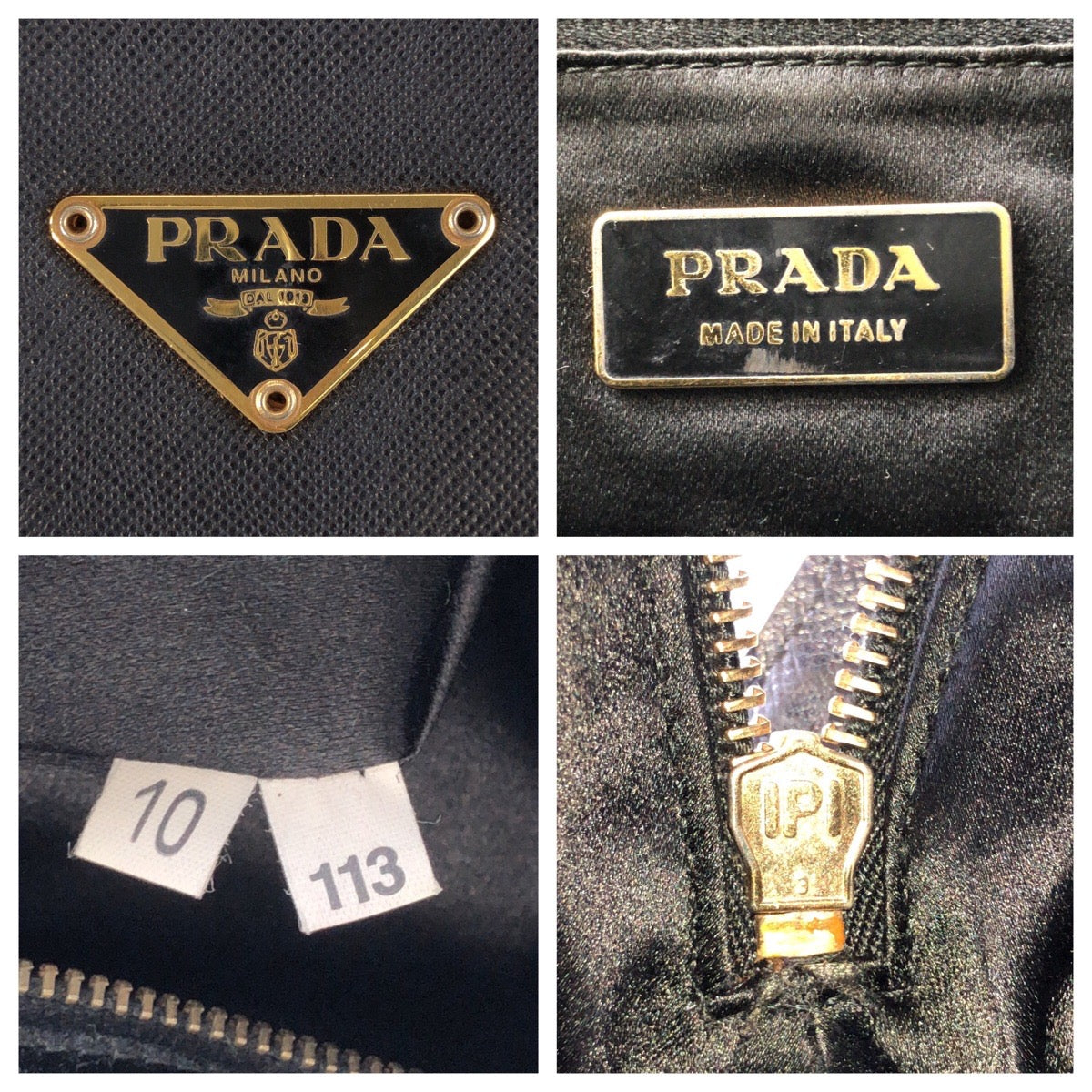 PRADA Handbag leather black Handbag Shoulder Bag Safiano Women Used Authentic