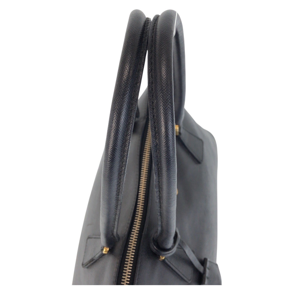 PRADA Handbag leather black Handbag Shoulder Bag Safiano Women Used Authentic